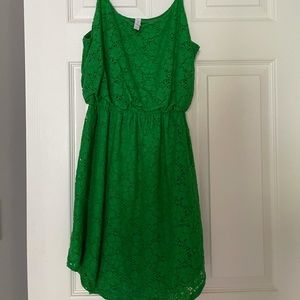 Green mini dress